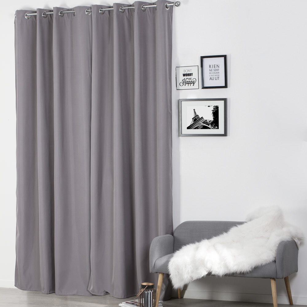 Cortina isolante cinza clara 140x260cm