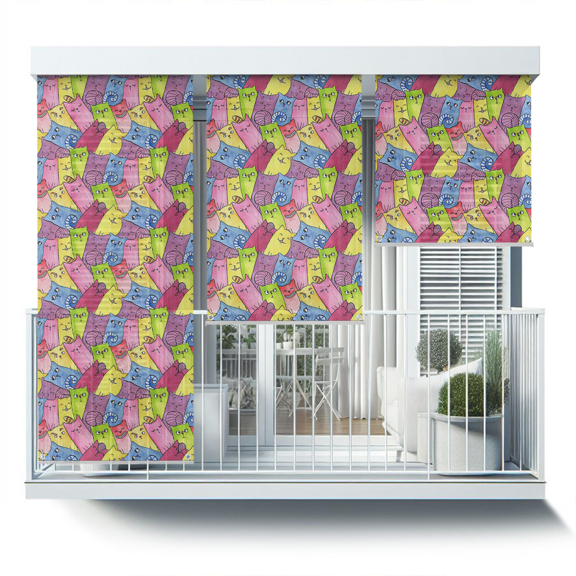Roleta zewnętrzna - 40x180 cm -Kolorowe kwiatki