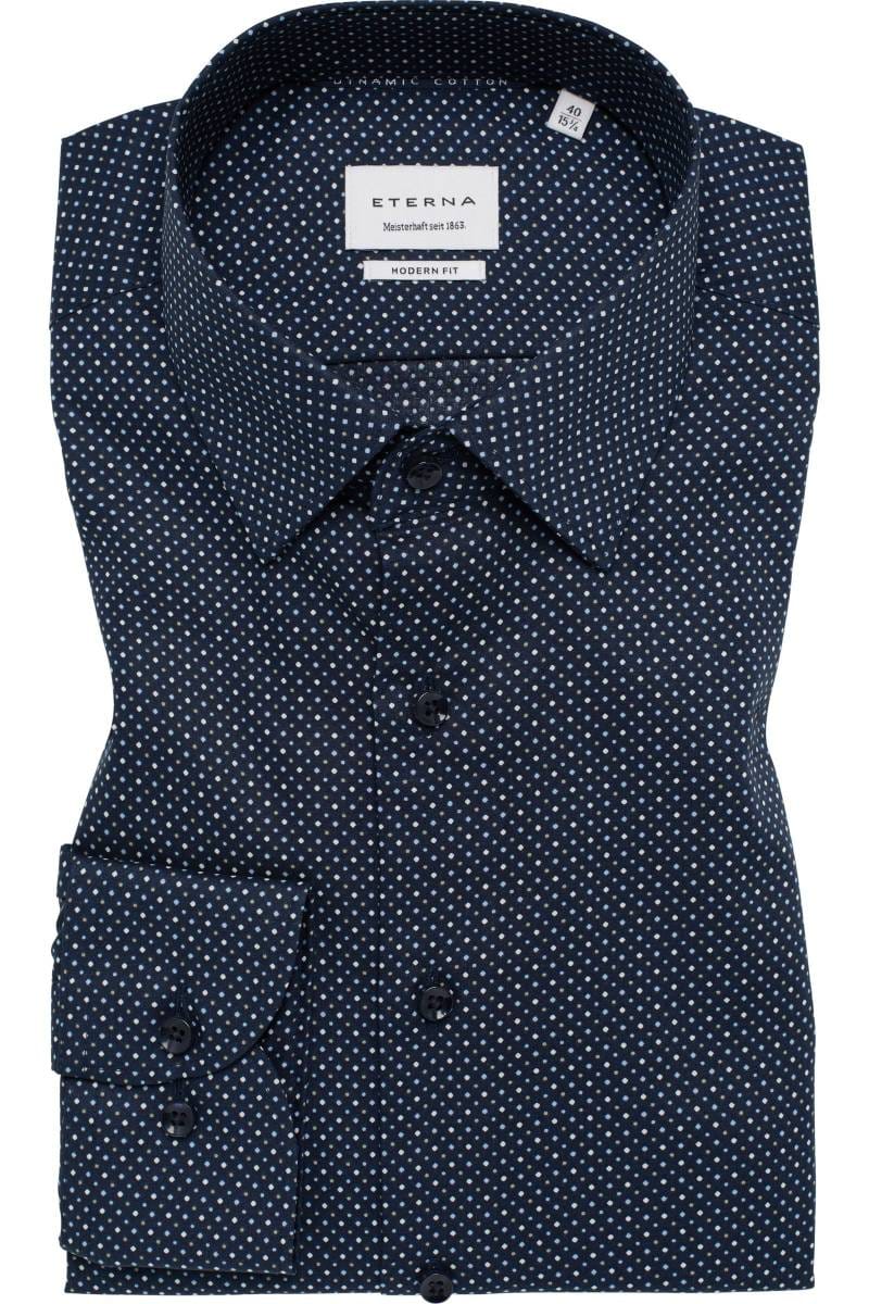 ETERNA Modern Fit Hemd marine, Bedruckt