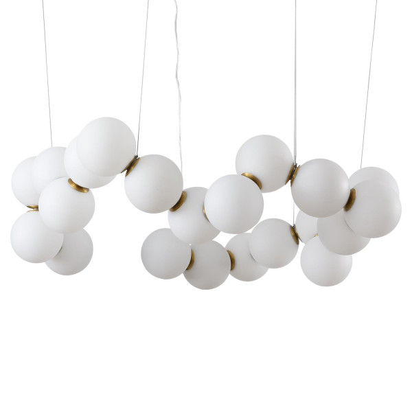 LAMPA WISZĄCA 80cm CORALLI biało-mosiężna perły