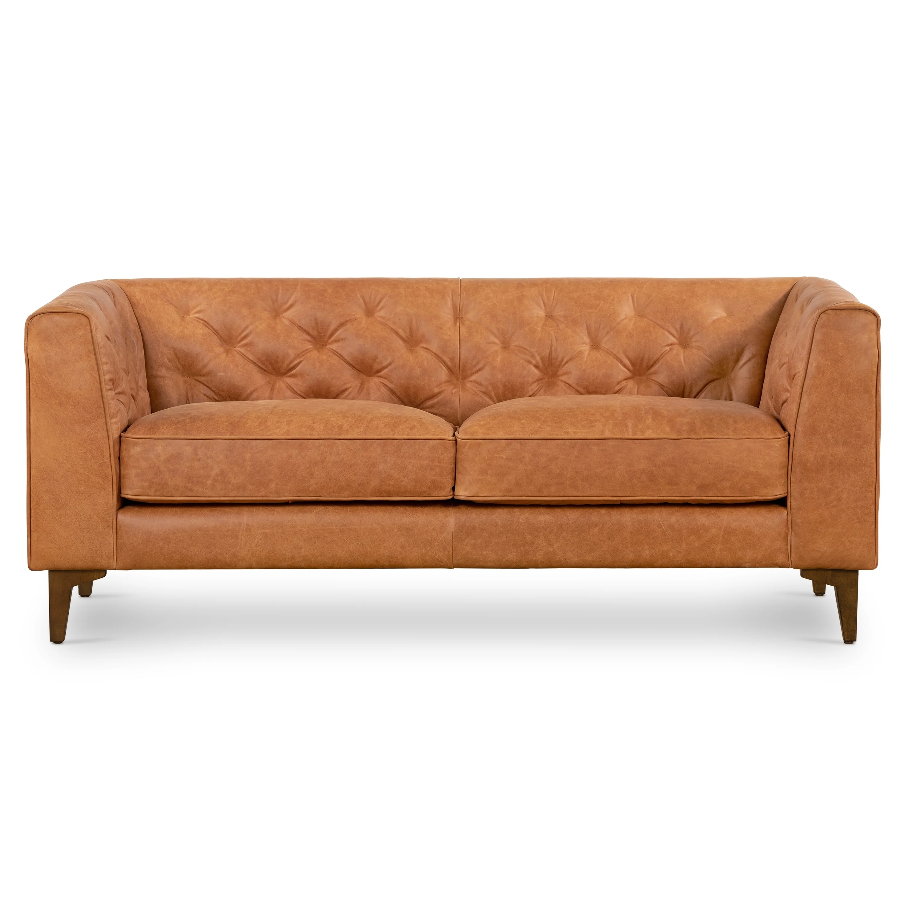 Poly & Bark Essex 74 Apartment Sofa - Full Grain Genuine Italian Leather