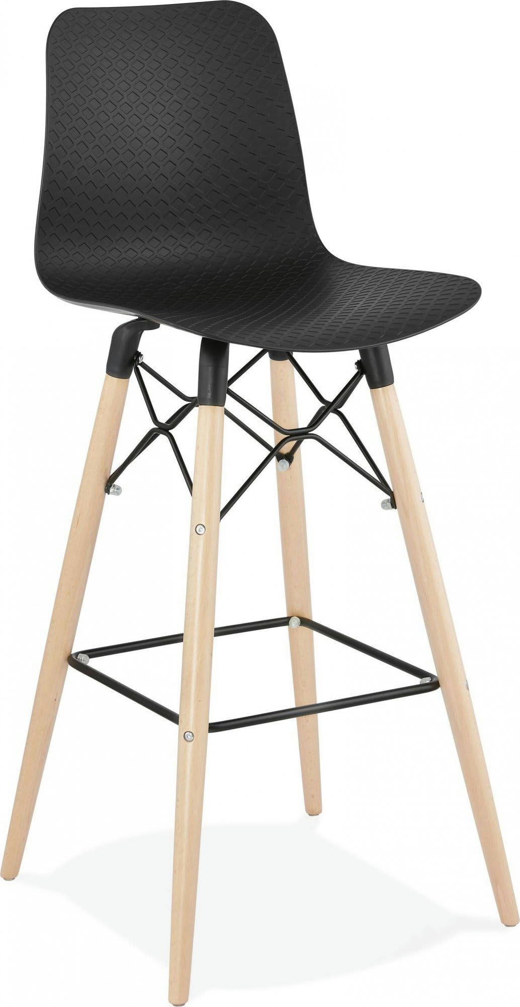 DETROIT - Tabouret de bar Polymère Noir H. assise 76 cm