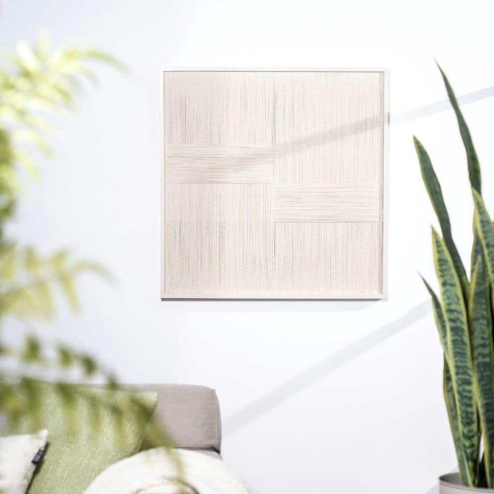 LINO I - Tableau carré beige 60x60 cm