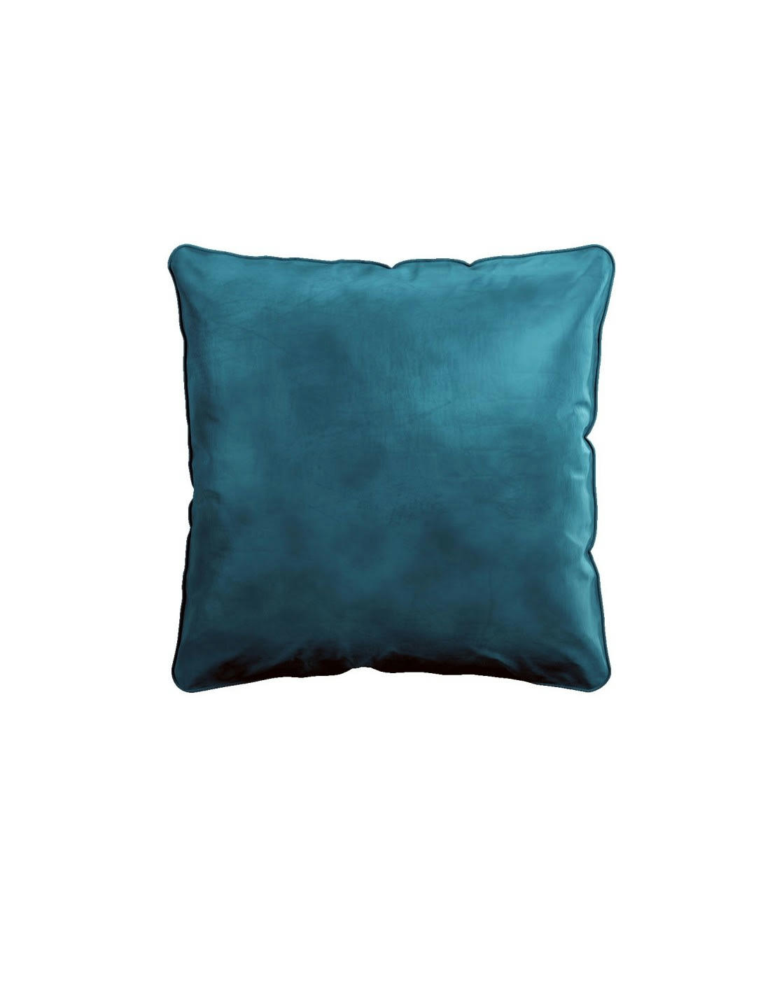 COUSSIN DÉCO - Coussin garni en velours bleu paon