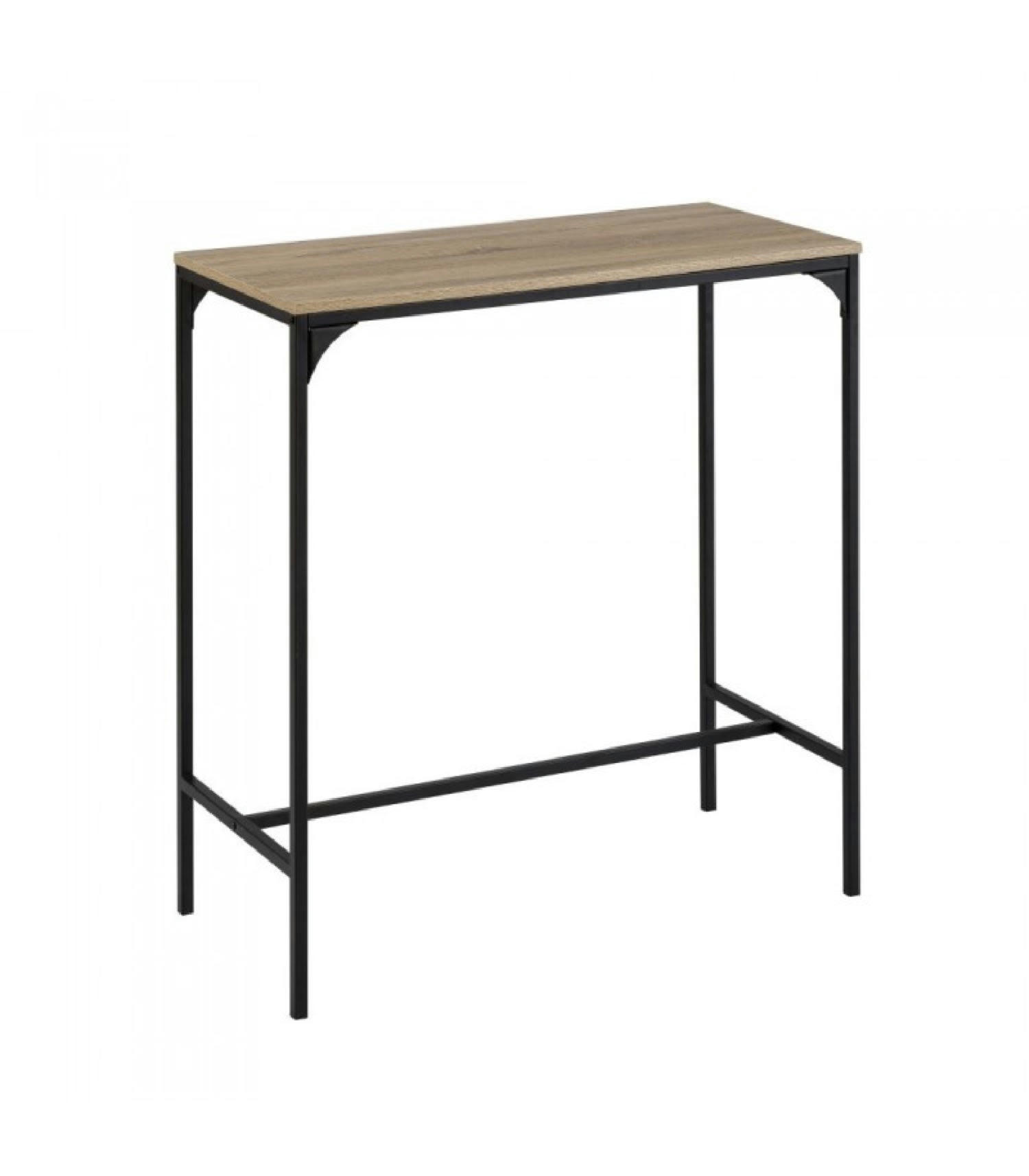 BOIS - Console d'entrée en bois et métal noir L95cm