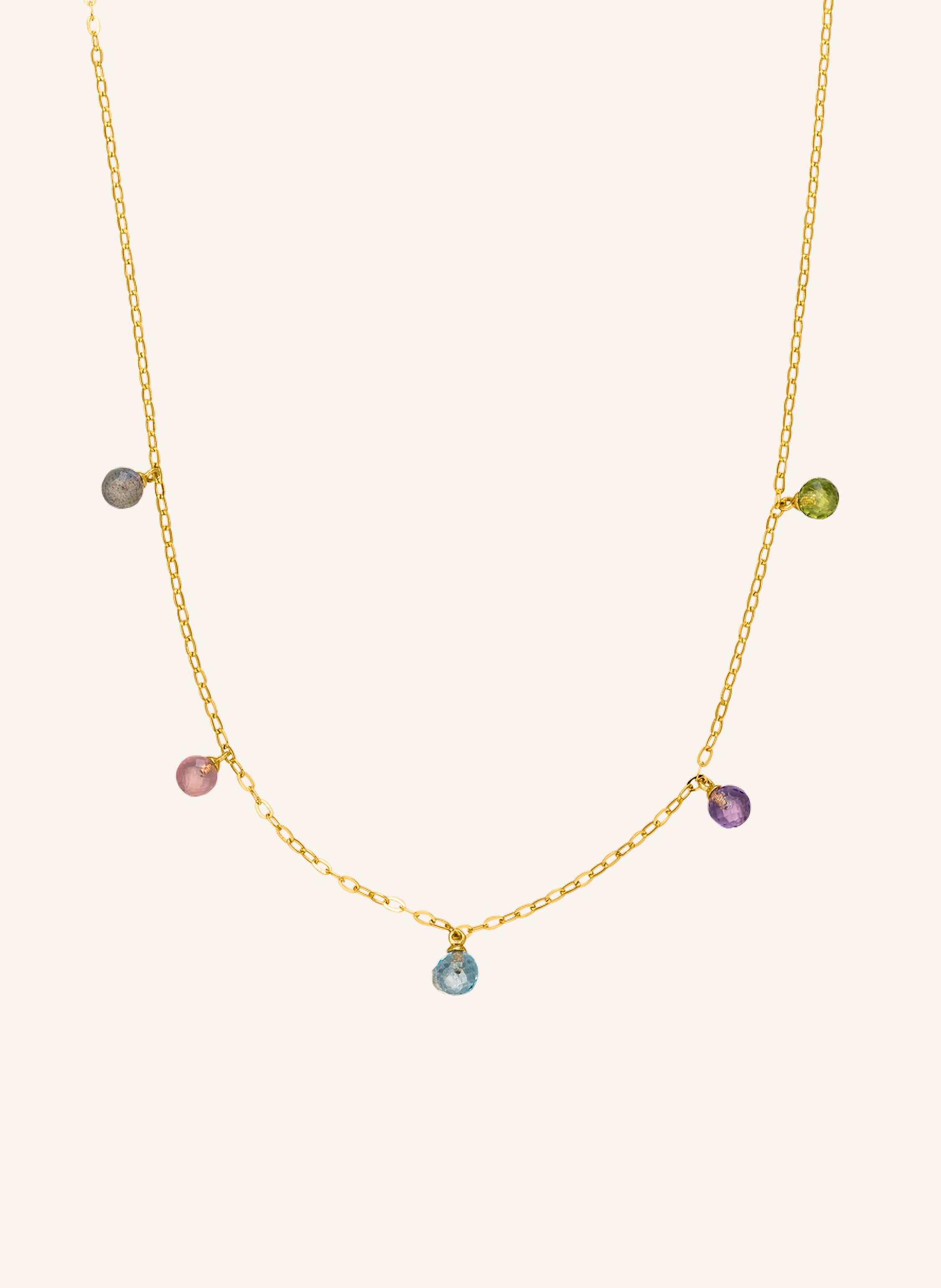 Leaf Halskette SWEET GEMS aus 14 Karat Gelbgold