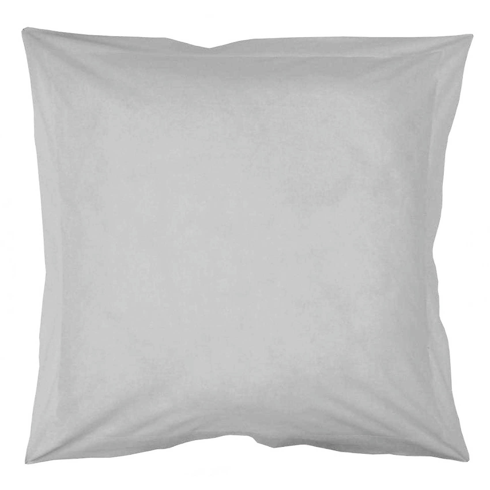- Taie d'oreiller unie en coton bio gris perle 65x65 cm
