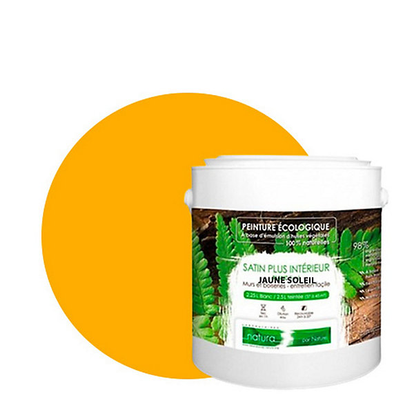 Jaune Soleil Peinture interieur aspect satin Natura - Jaune Soleil - 2.5L