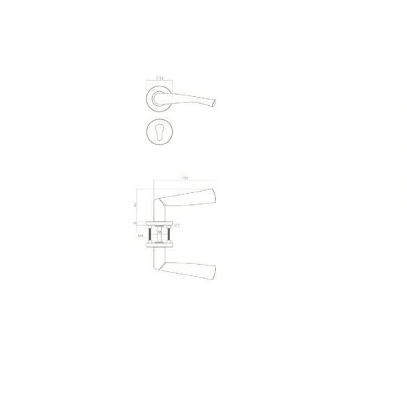 Türdrücker »Vlinder«, D.53x8mm PZ-Rosetten