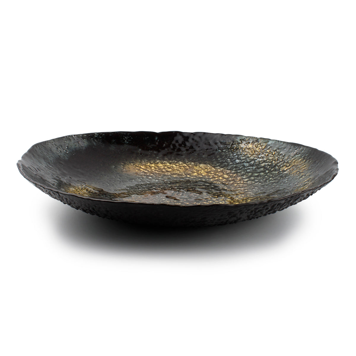 S|P Collection - Sierschaal 40xH7cm glas zwart/goud Cosmo