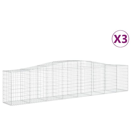 NNEVL Arched Gabion Baskets 3 pcs 400x50x80/100 cm Galvanised Iron