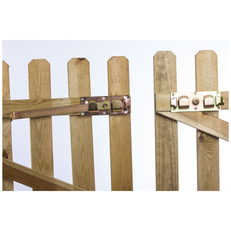 Verrou de barrière en acier zingué 370 x 72 mm TEKNIBOX