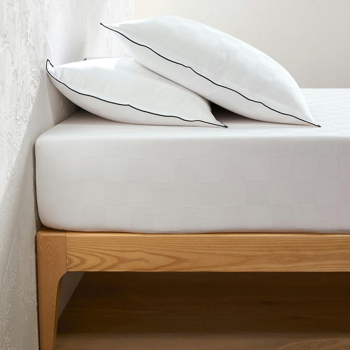 Drap-housse satin de coton lavé, Victor damier