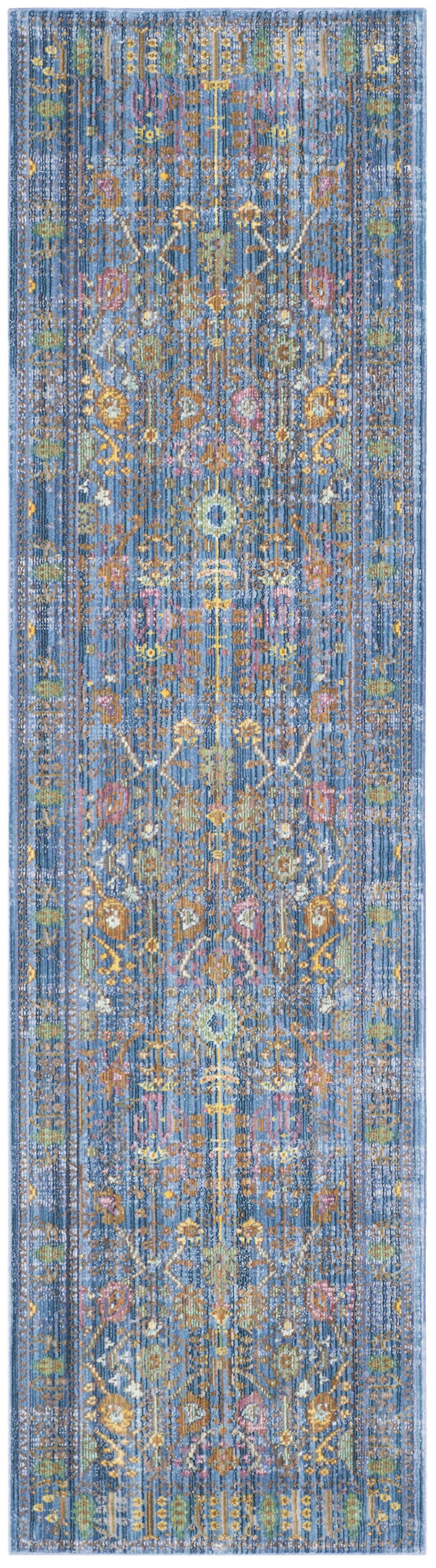 VALENCIA - Tapis de salon interieur en bleu & multicolore, 69 x 244 cm