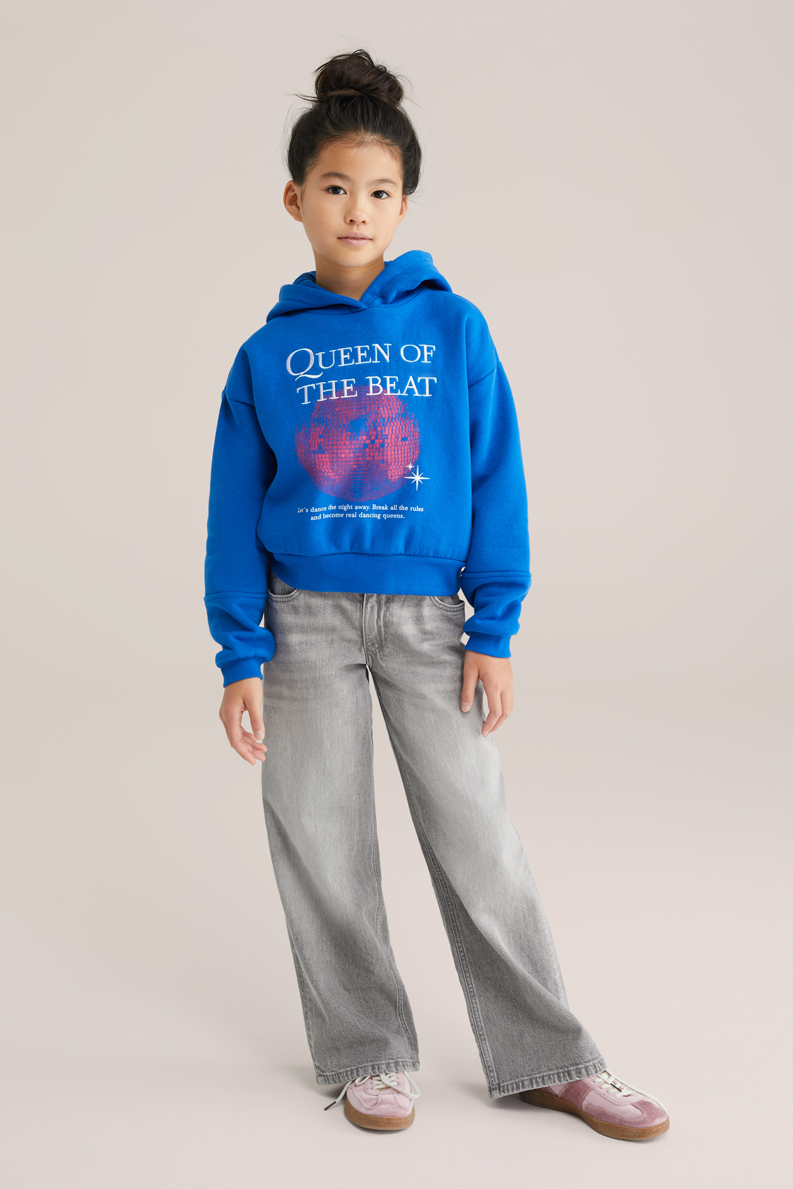 Meisjes oversized hoodie met print