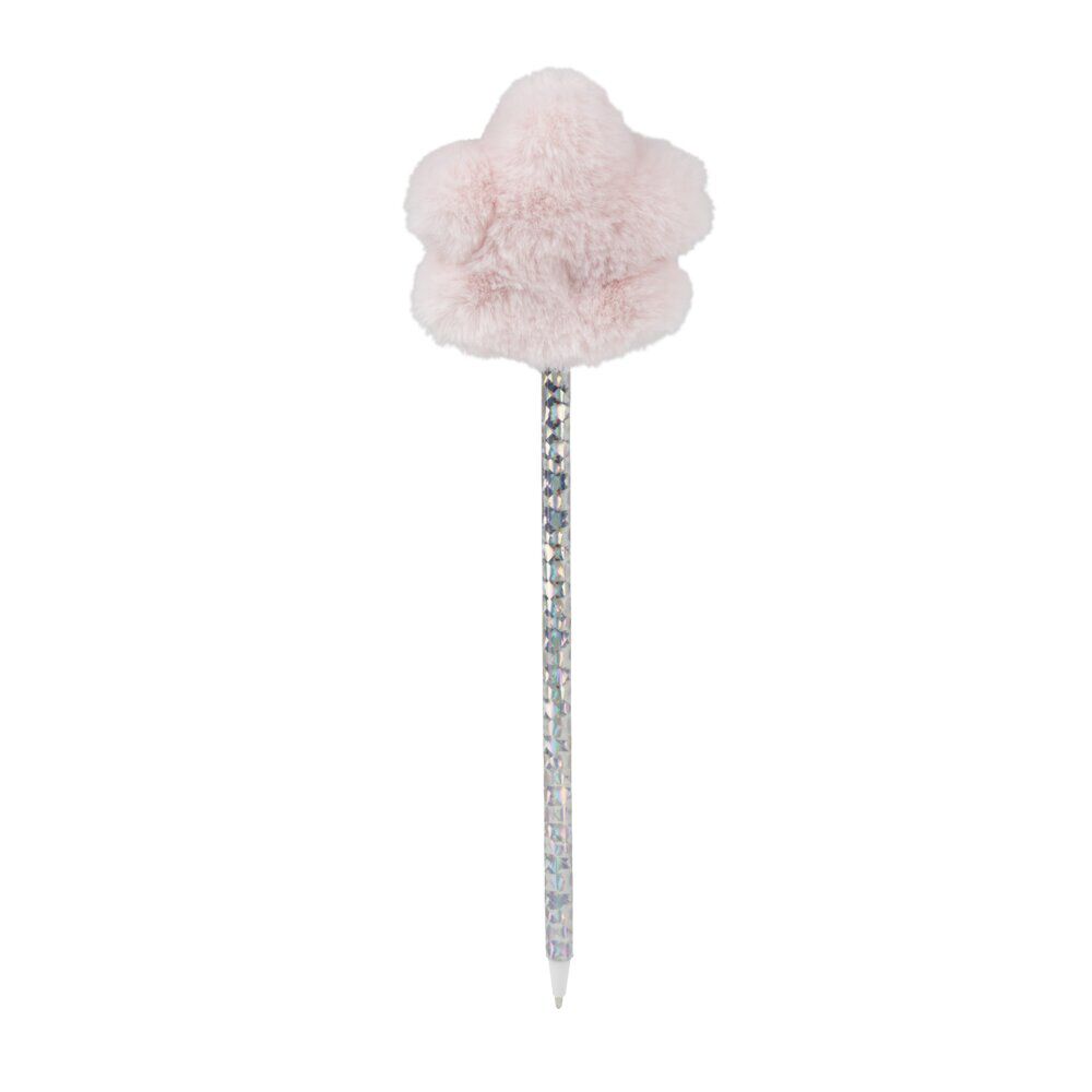 Stylo fourrure étoile rose L23cm