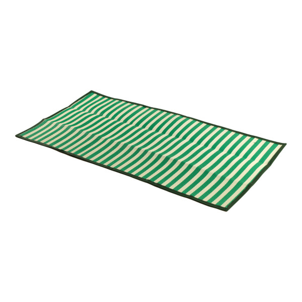 Mata kempingowa zielona w paski 90x180cm składana