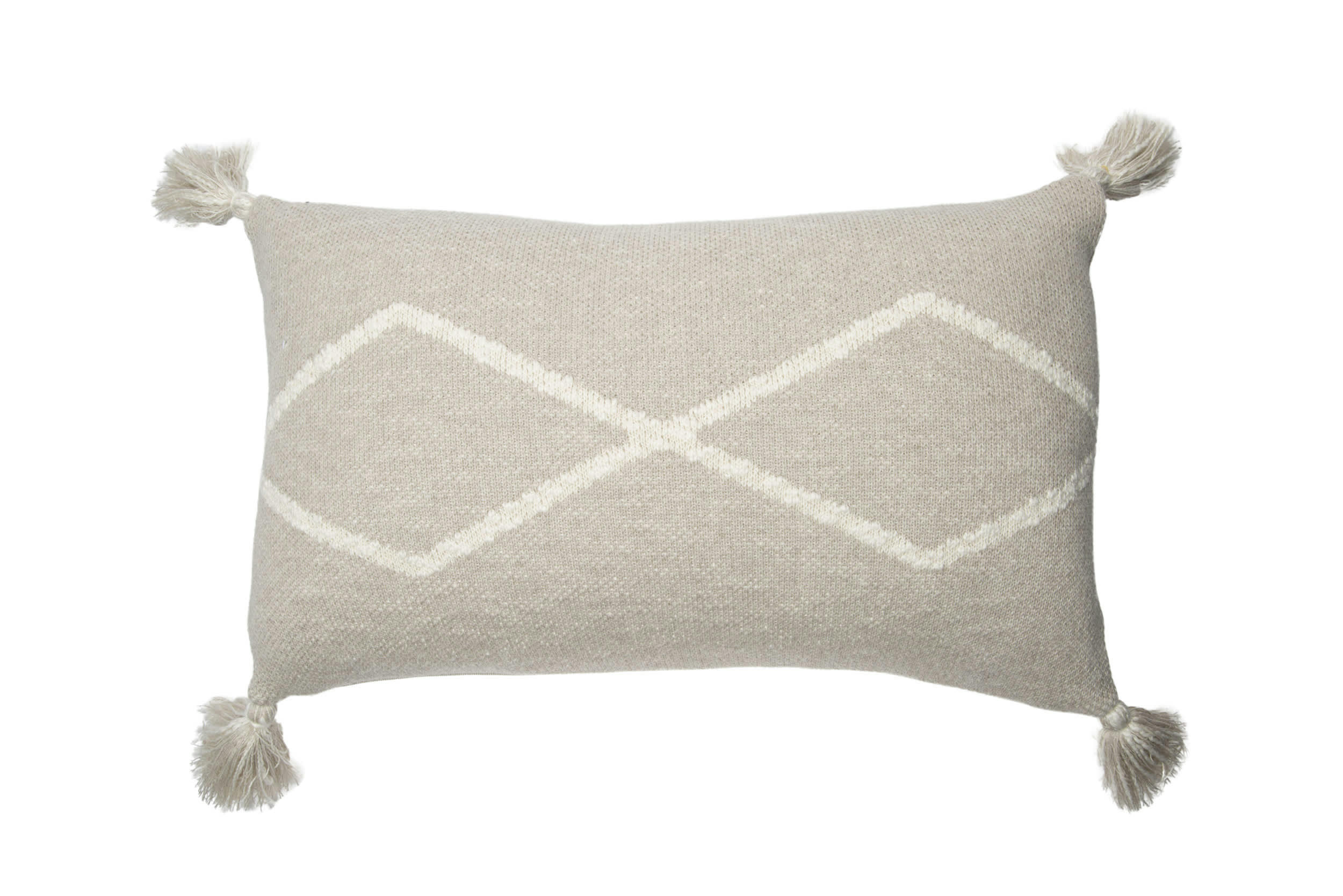 OASIS - Coussin tricoté en coton beige 30x48