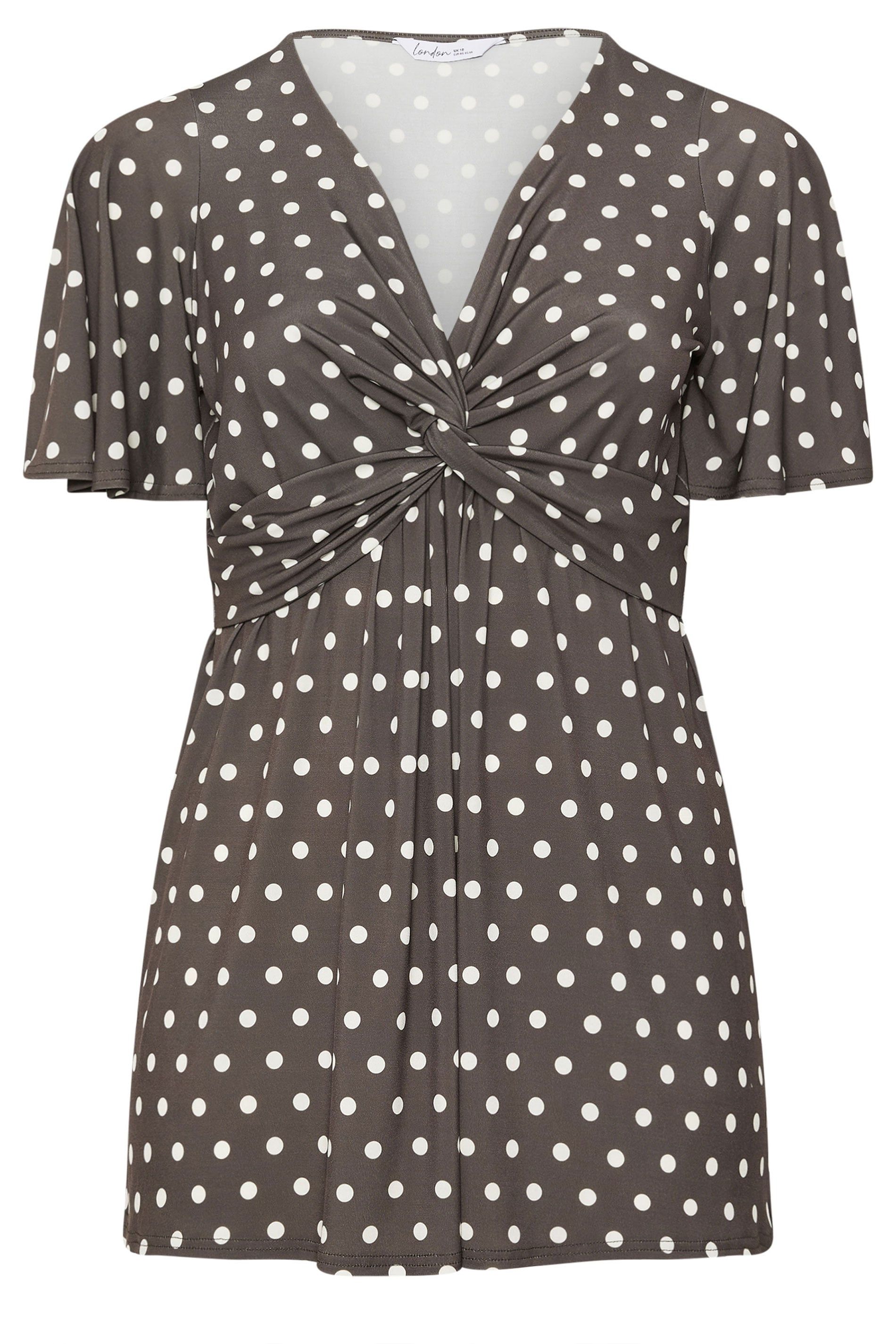 Yours Polka Dot Knot Front Top