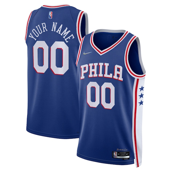 Philadelphia 76ers Nike 2021/22 Diamond Swingman Custom Jersey - Icon Edition - Royal