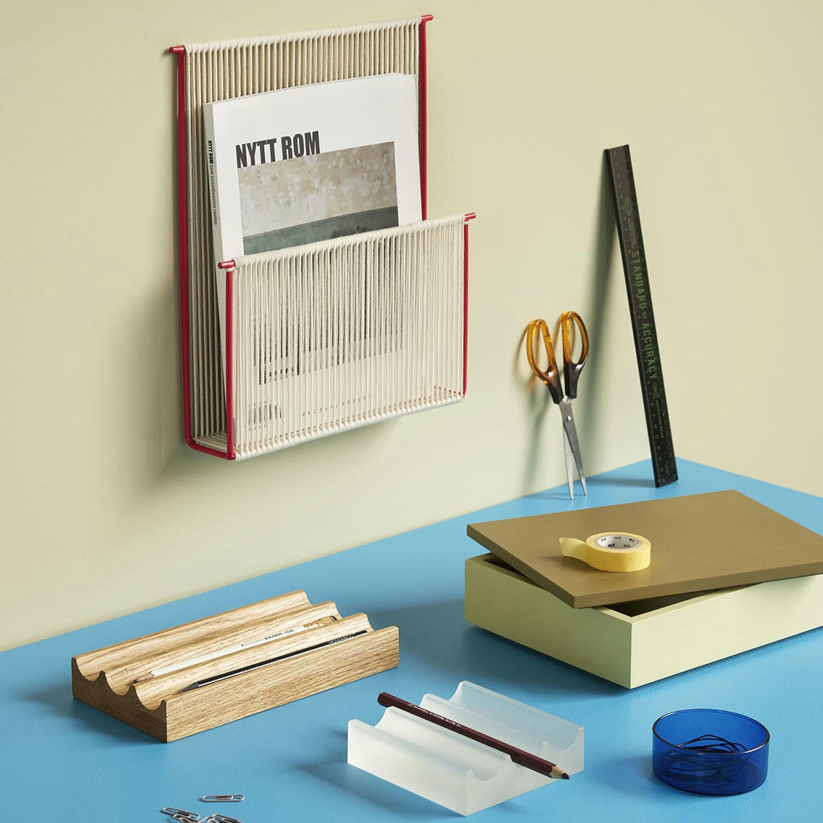 STRING WALL - Porte-revues en coton beige