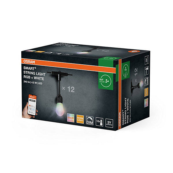 OSRAM Guirlande lumineuse Wi-Fi d'ext. SMART , 4,5 W,noir