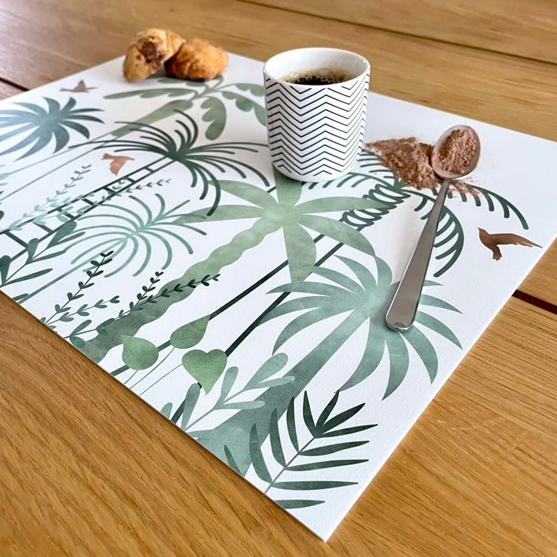 ASSOMADA - Lot de 4 sets de table L 40xl 30cm Vert Jungle