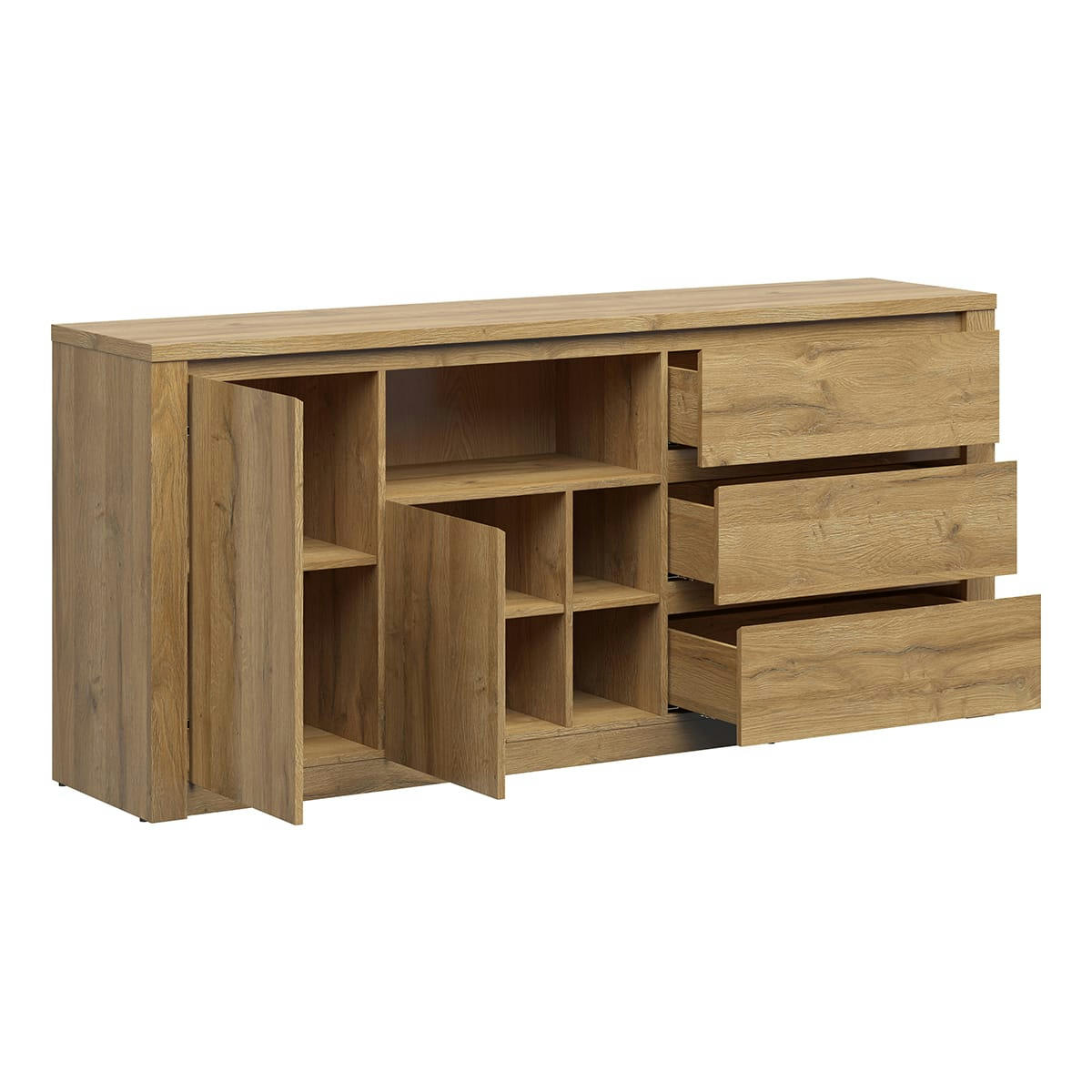 - Buffet 2 portes 3 tiroirs naturel