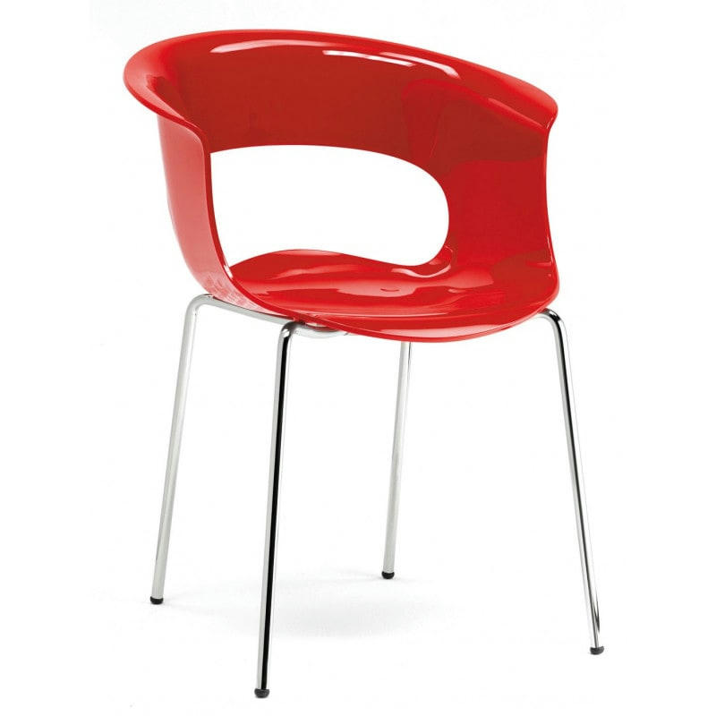 MISS B - Chaise design en plastique rouge