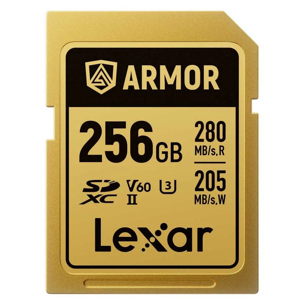 Lexar SDXC Pro Gold Series Armor UHS-II 256GB V60 IP68 memory card