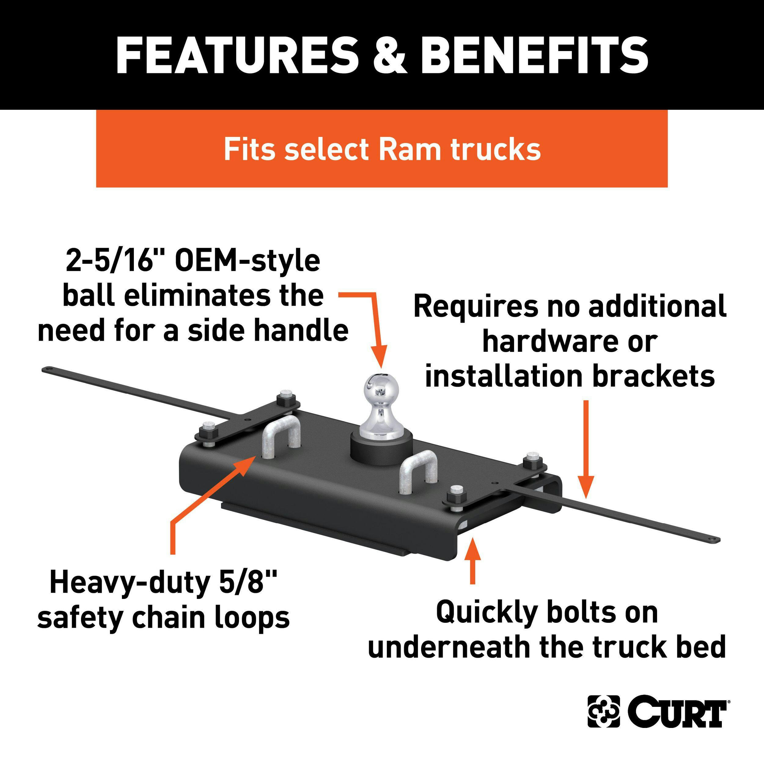 CURT OEM-Style Gooseneck Hitch, Select Models