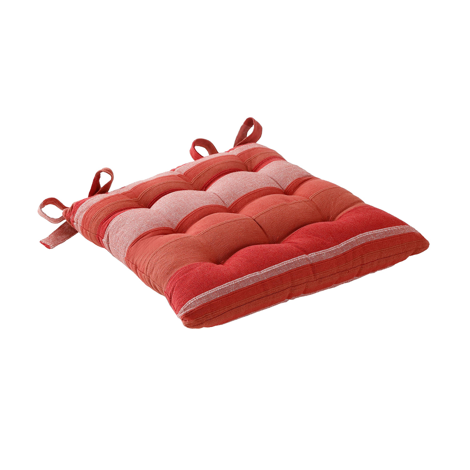 Galette de chaise carrée rayée - lot de 2