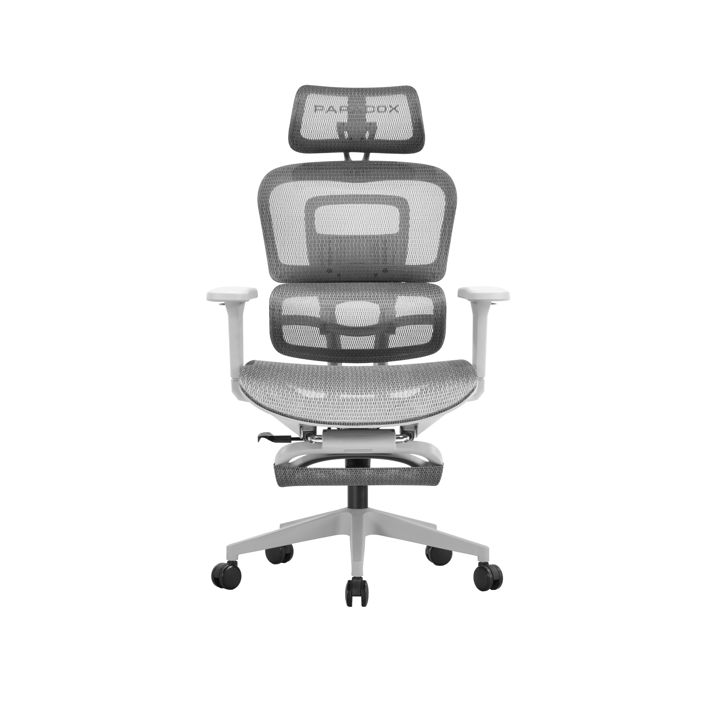 Ergonomiczny fotel Paradox Ergo One Grey Mesh z podnóżkiem