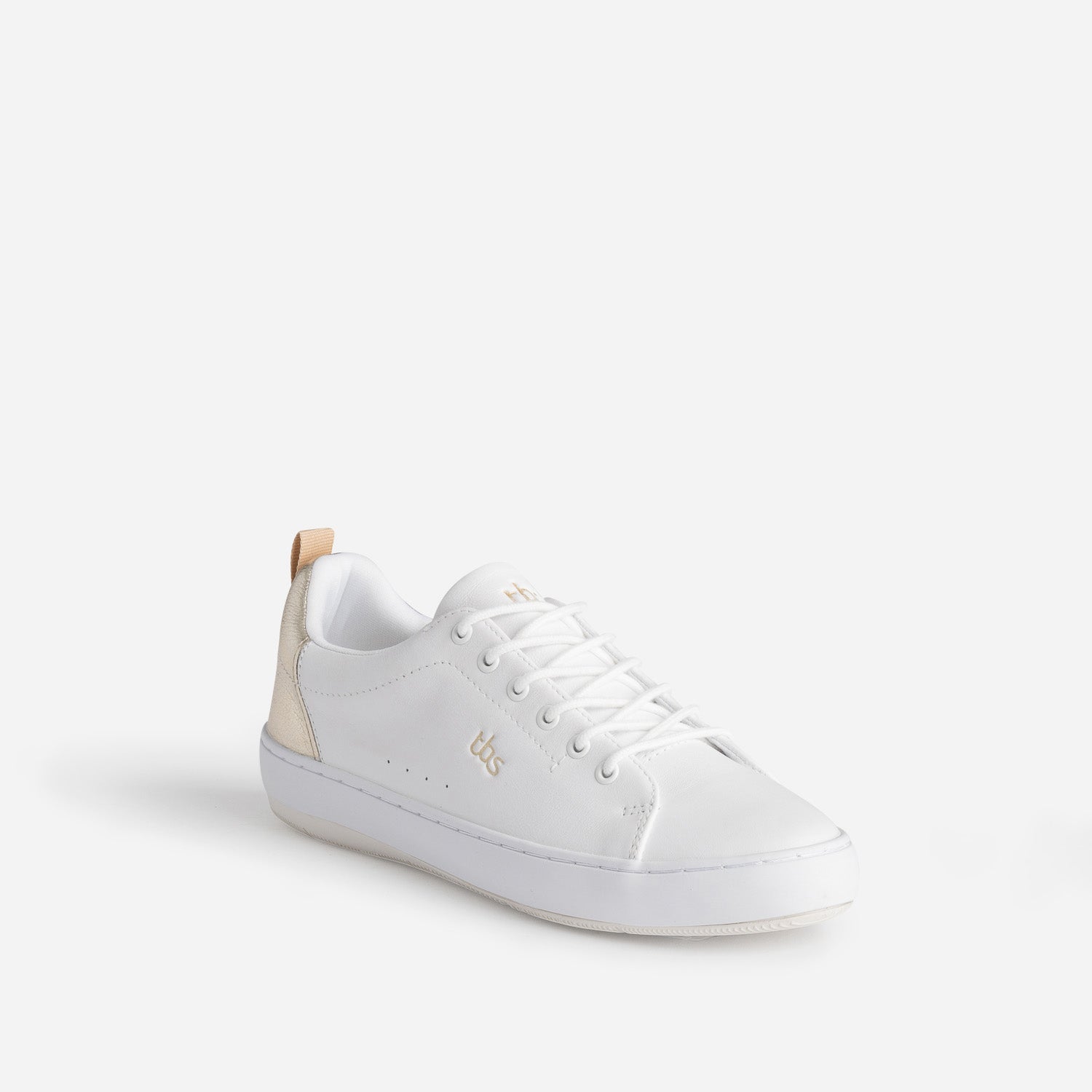 Tennis TBS blanche et or en cuir