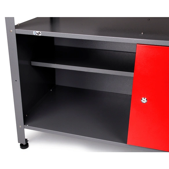 Werkbank »Werkstatt-Set Klaus 240 cm«, Klaus 240 cm Rot-Grau