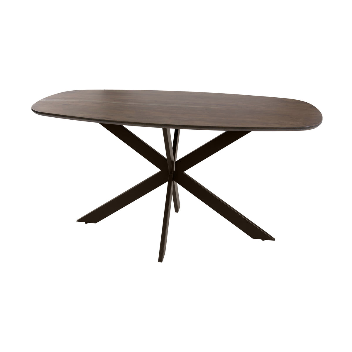 Giga Meubel Eettafel Arhus Solid - Deens Ovaal Bruin Hout - 150x90x77cm
