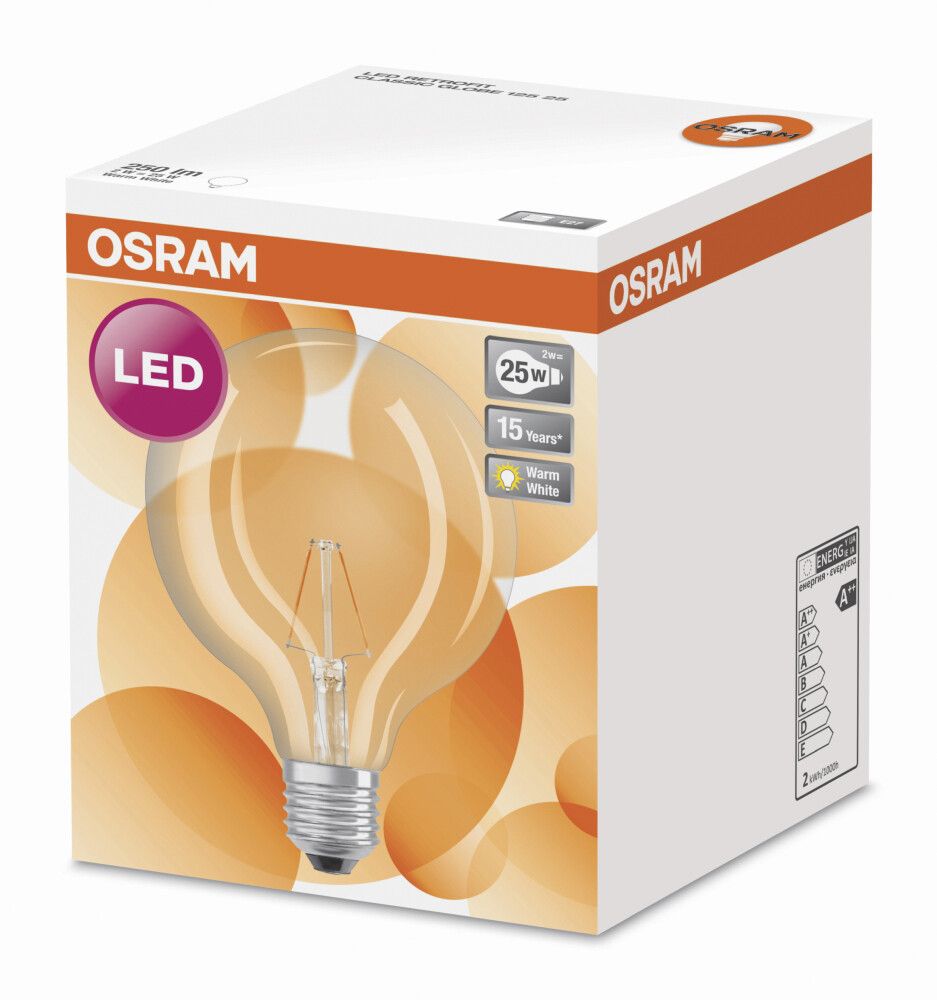 LYSPÆRE OSRAM LED GLOBE E27 250LM 2,8W