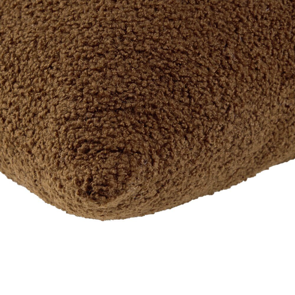 Coussin carré bouclette marron foncé 45x45cm
