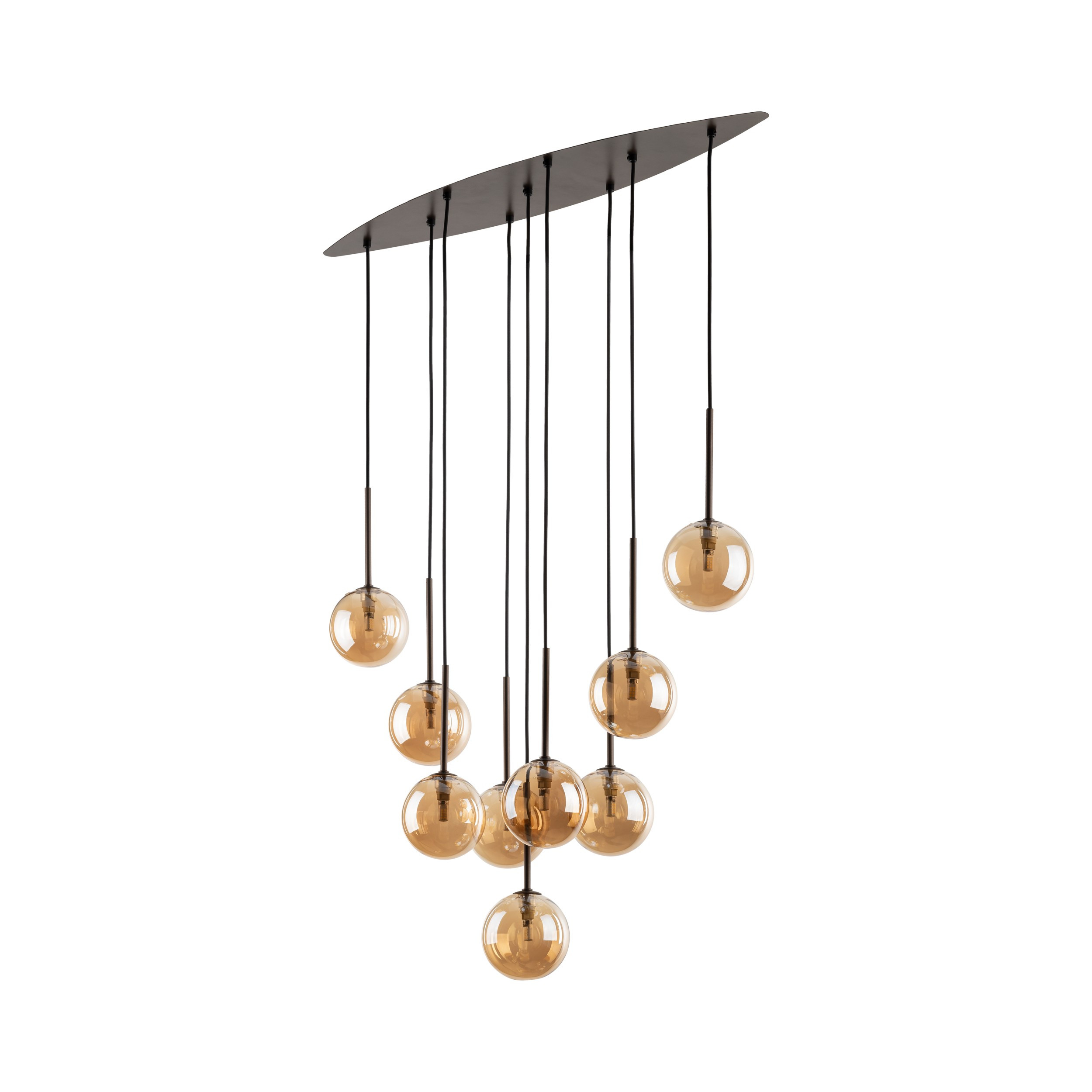 Tk Lighting Estera Lampa Wisząca 9 Bursztynowa Brązowa