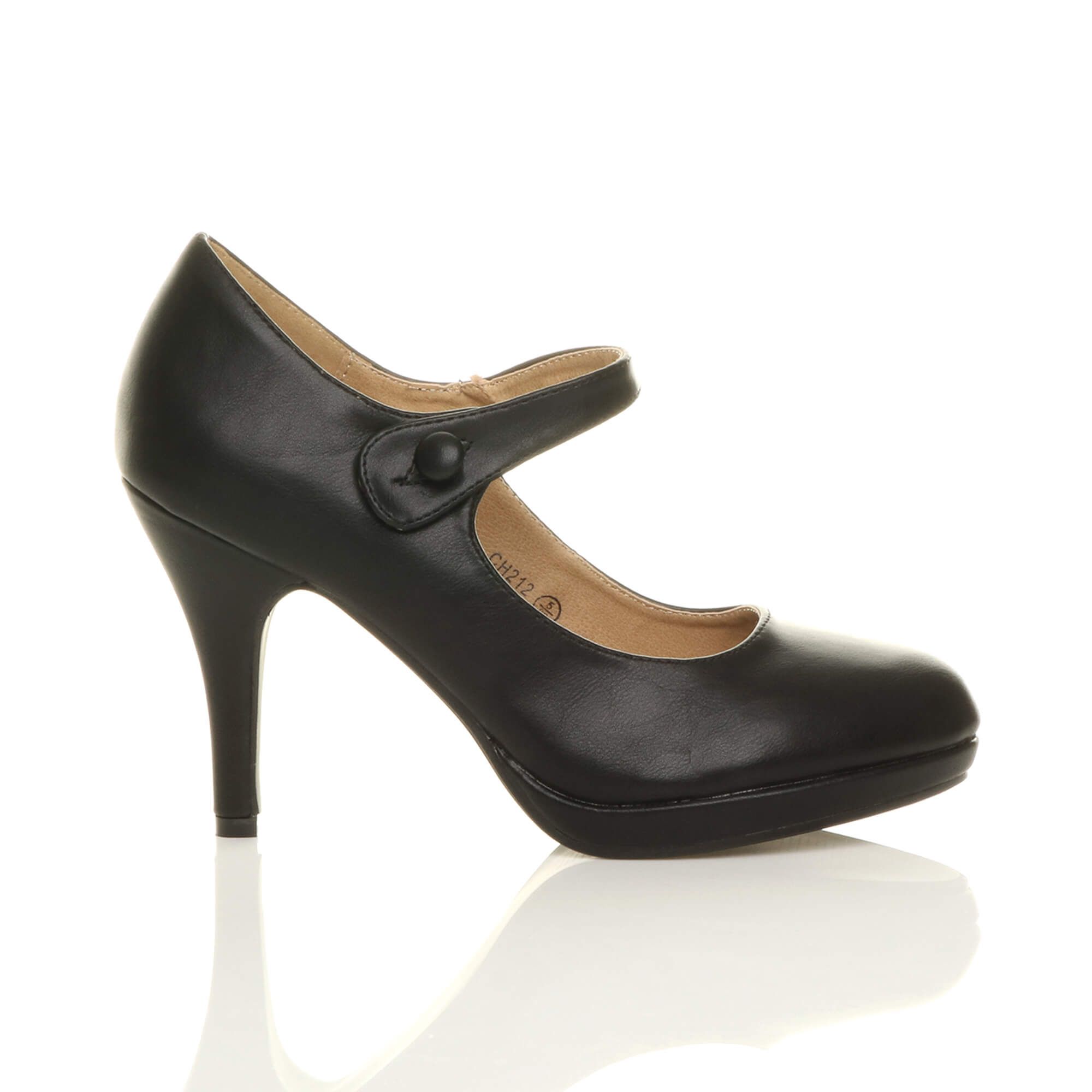 AJVANI High Heel Mary Jane Court Shoes