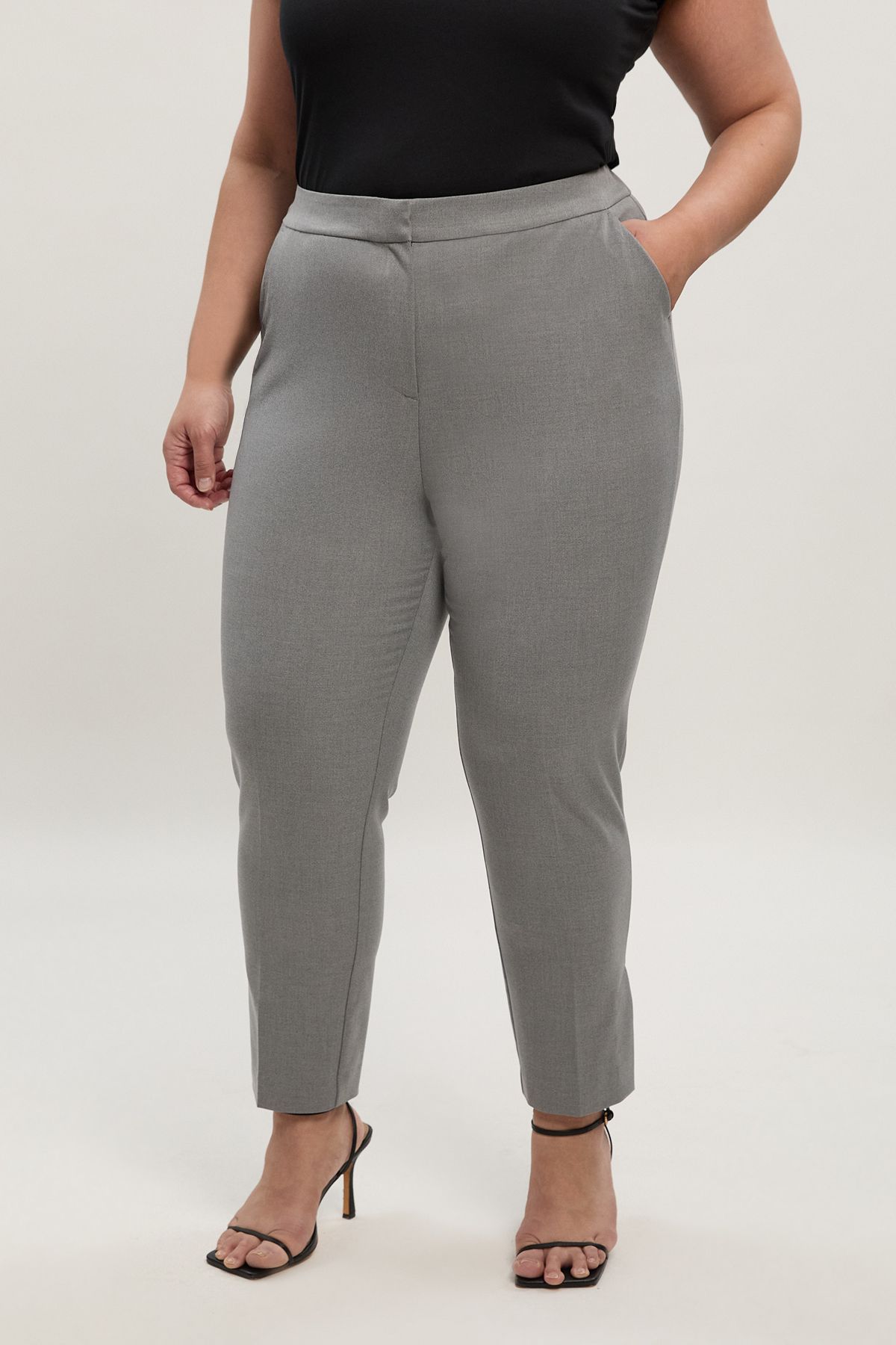 KarenMillen Plus Size Tailored Marl Slim Leg Trouser