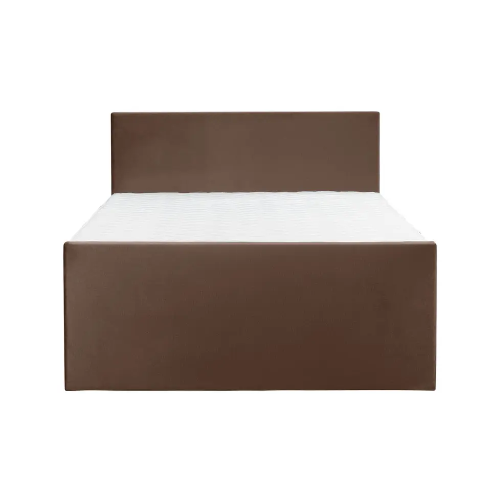 Boxspring met voetbord Liv egaal - bruin - 180x200 cm - vierkante poot