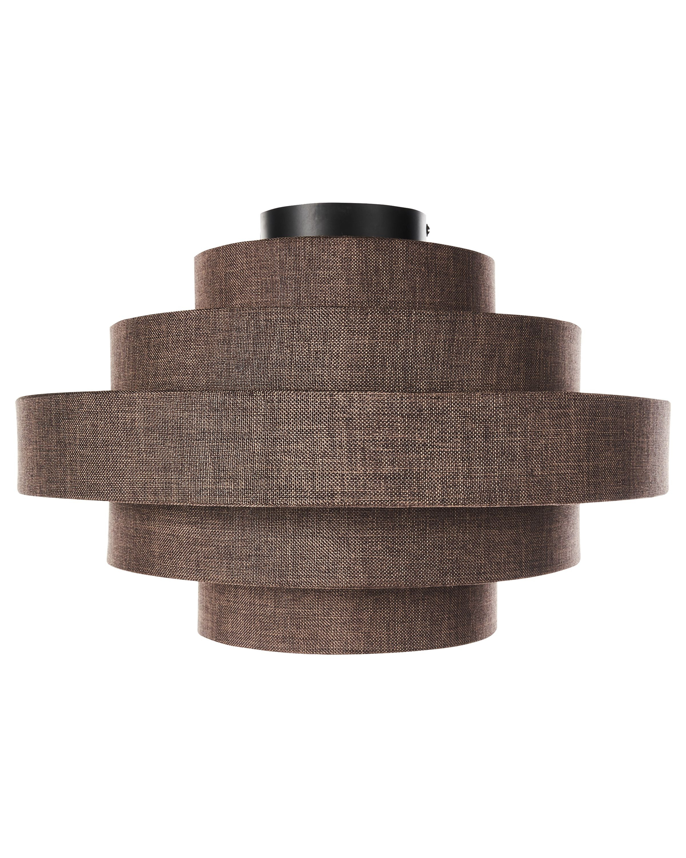 Lampa wisząca sufitowa lniana brązowa