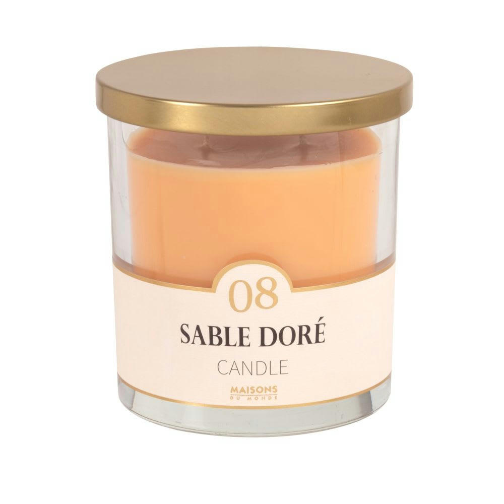 COLORAMA - Bougie parfumée jaune en verre H11, 400g