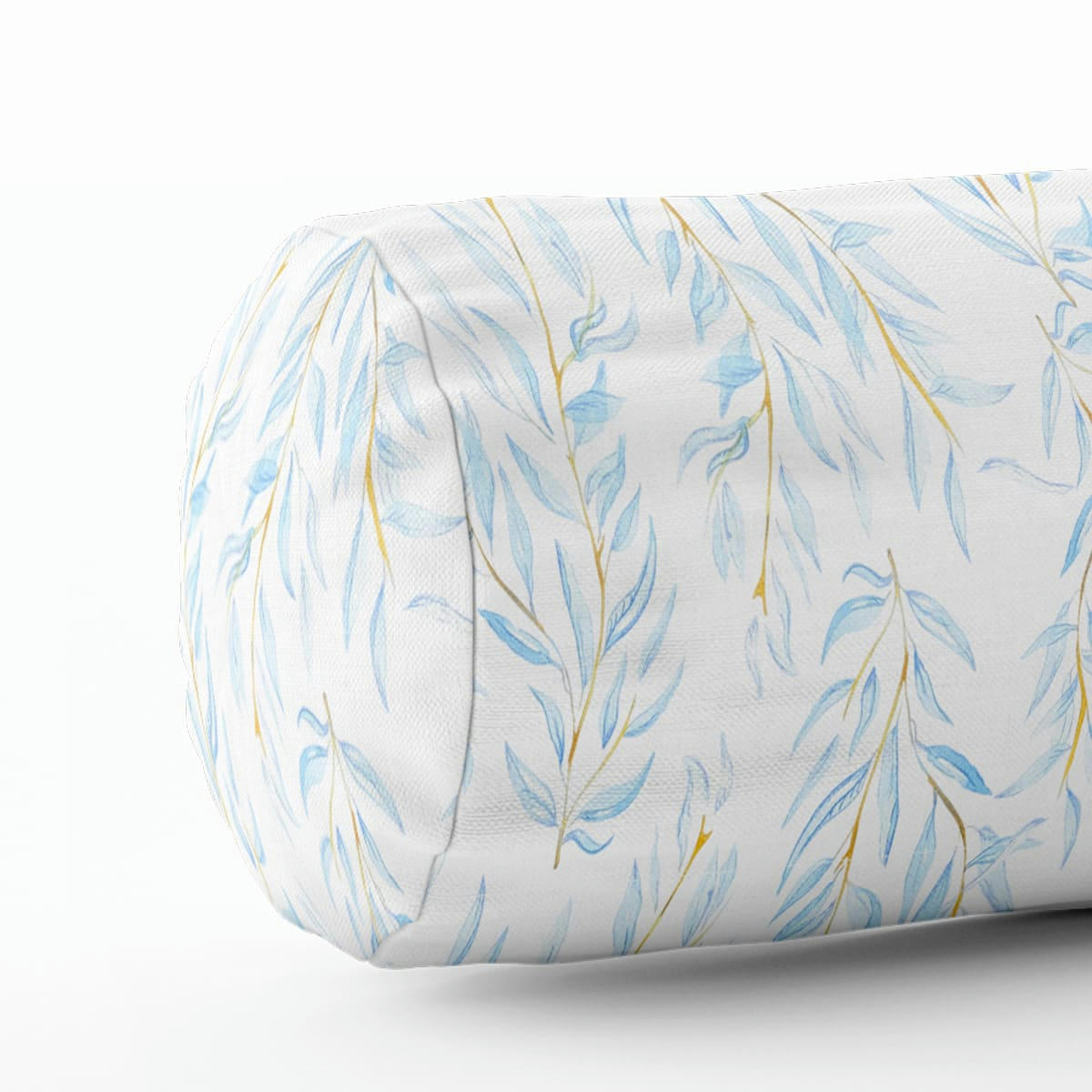 - Coussin traversin floral polyester bleu 40x15cm