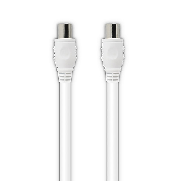 Câble TV coaxial 9,52 mm mâle/mâle 2 m - blanc - Metronic 338002