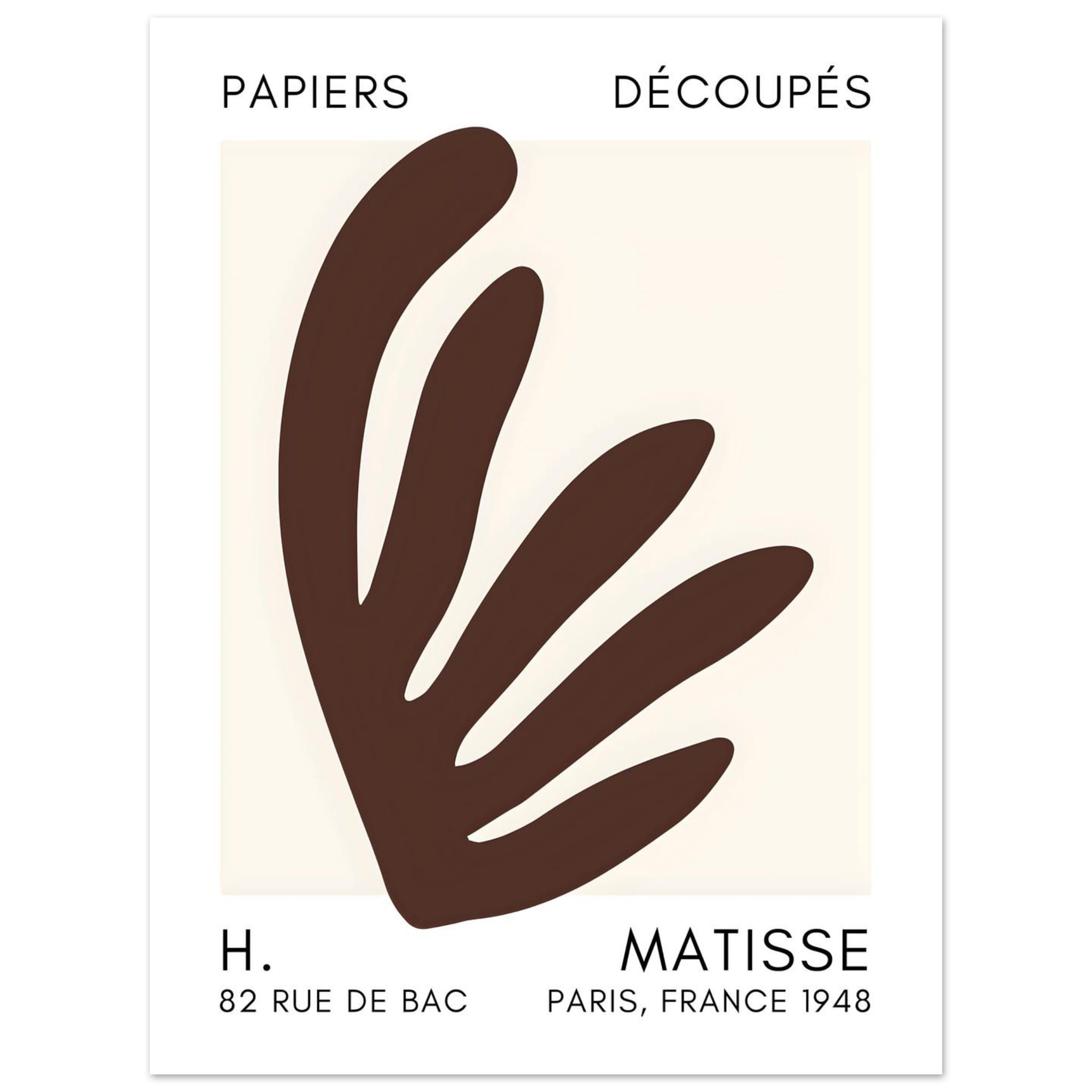 Artfulprints Poster Matisse – Aquatic impression brown  - 30x40 cm - Bruin