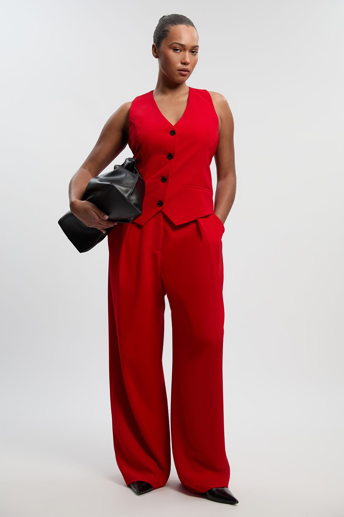 KarenMillen Plus Size Tailored Corset Back Detail Waistcoat