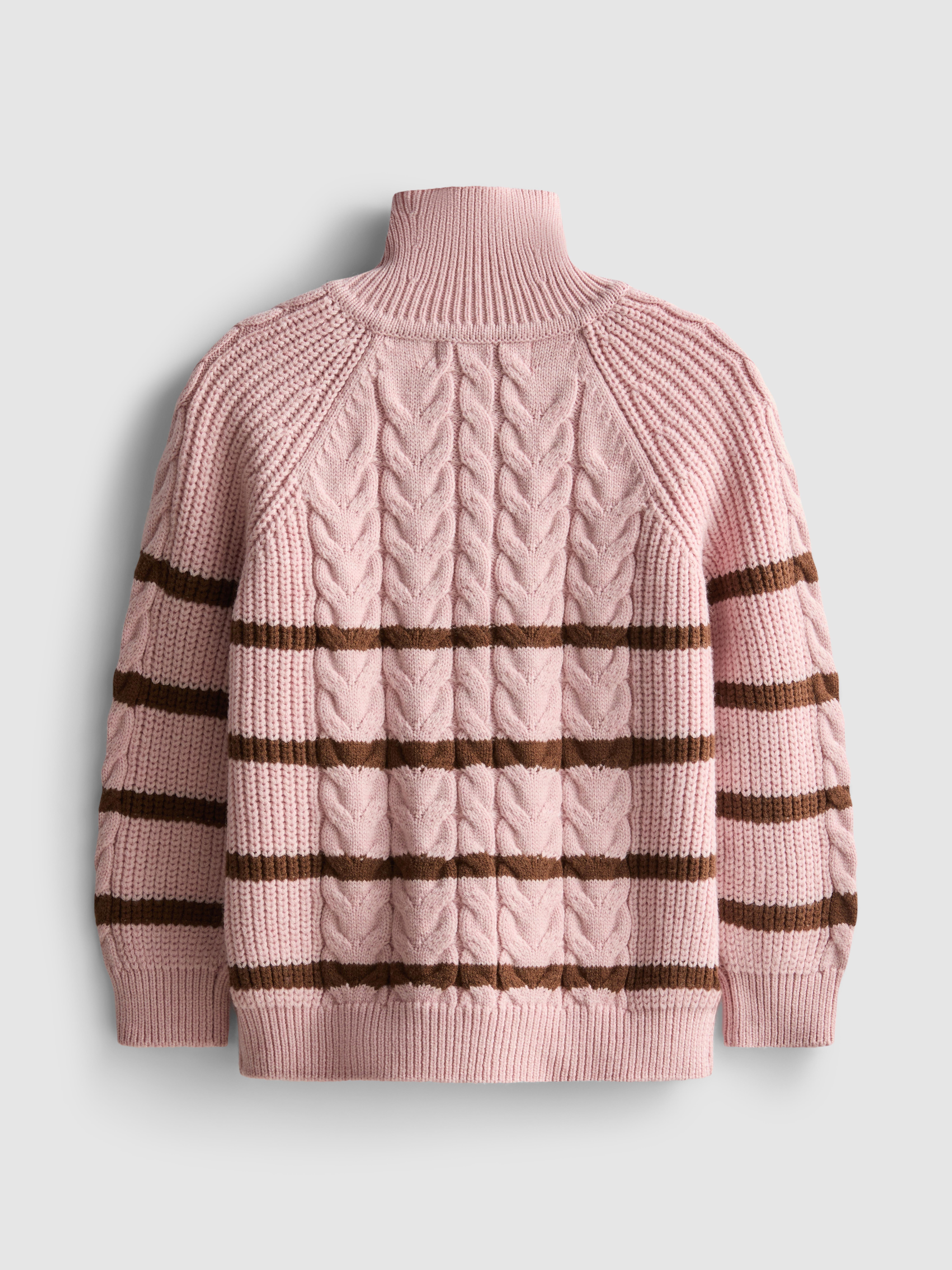 1.5-8yrs | Half-Zip Cable Knit Sweater