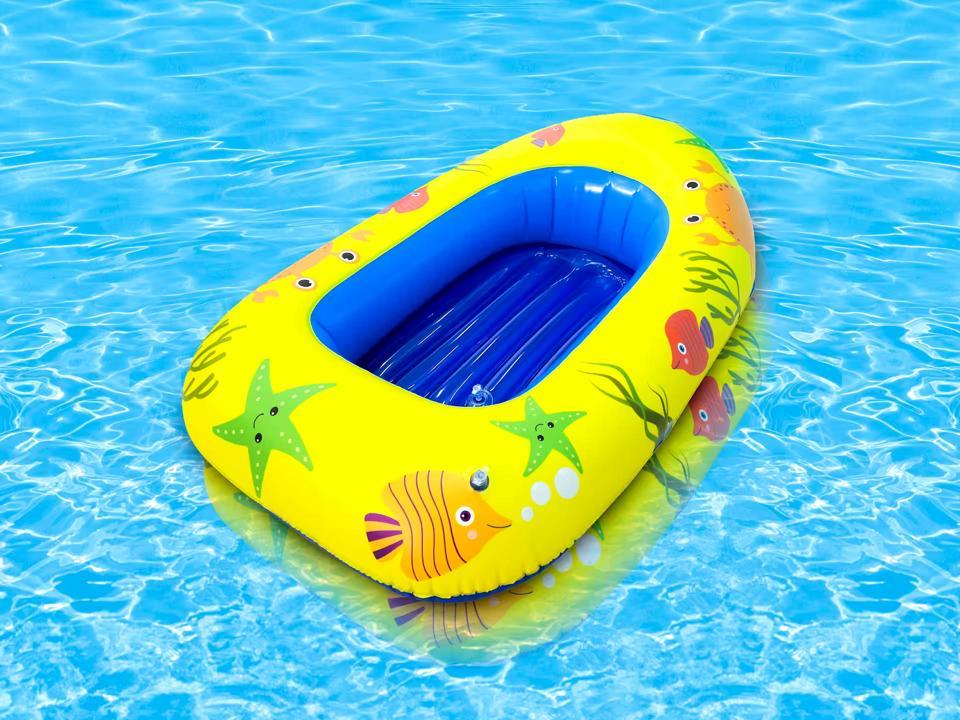 Stella & Finn Kids' Inflatable Lightweight Pool Beach Water Boat, 44 x 27.5-in